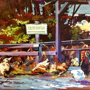 Welcome Committee - Painting by Suzanne Sandboe