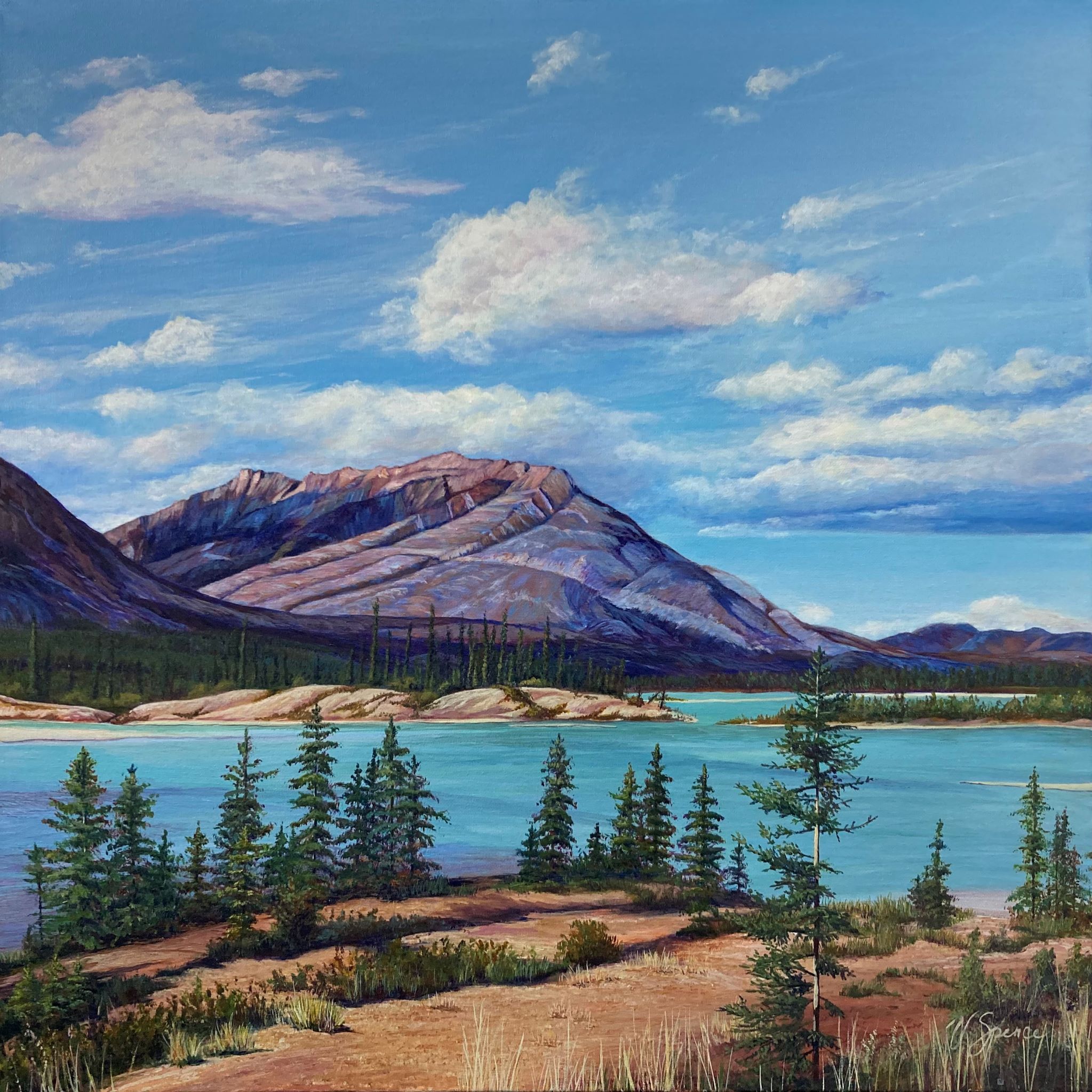 Sun Tipped Mountains - Valerie Spence Hounsell